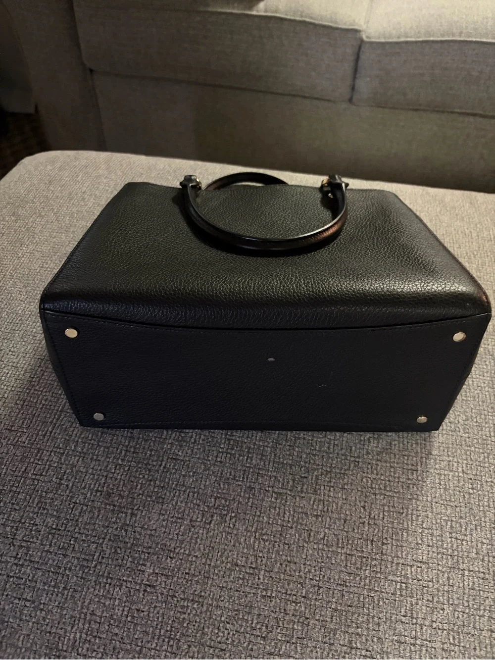 kate spade Black Pebbled Leather Satchel with Gold Hardware